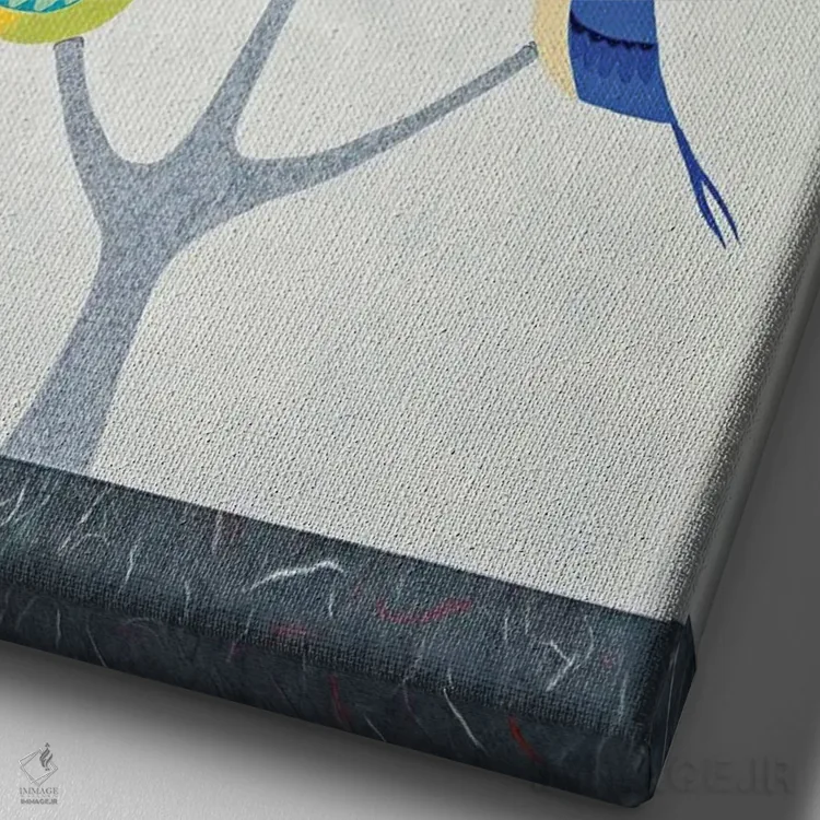 تابلو دکوراتیو درخت پرنده دو اثر کیسی کریگ - نمای نزدیک بافت بوم