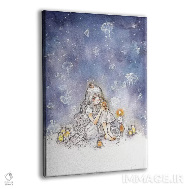 تابلو دکوراتیو عروس دریایی شب اثر چریوکی - نمای پرسپکتیو محصول