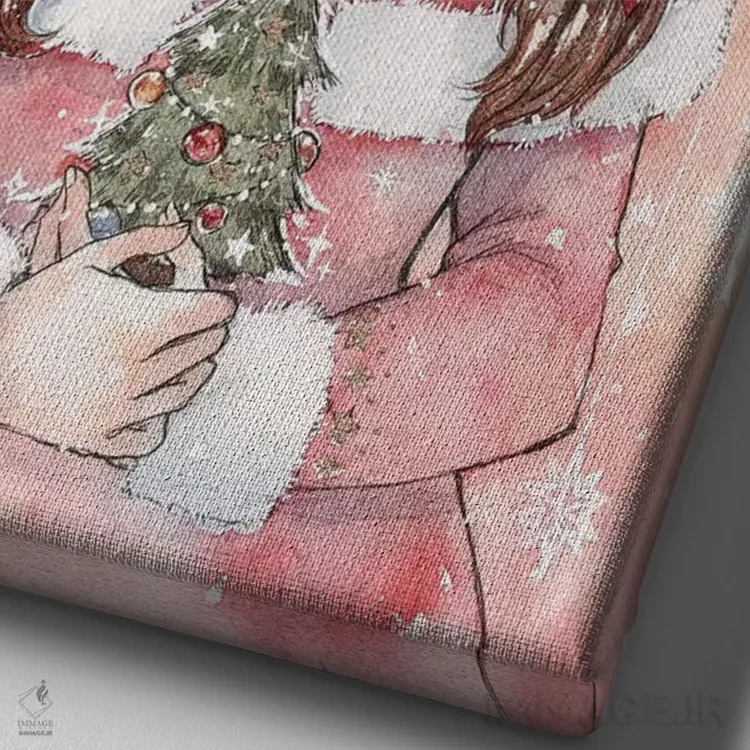 تابلو دکوراتیو کریسمس اثر چریوکی - نمای نزدیک بافت بوم