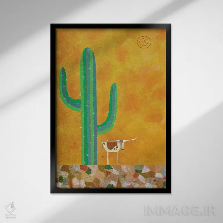 تابلو دکوراتیو جفت خاردار اثر کیسی کریگ - نمای قابدار مشکی