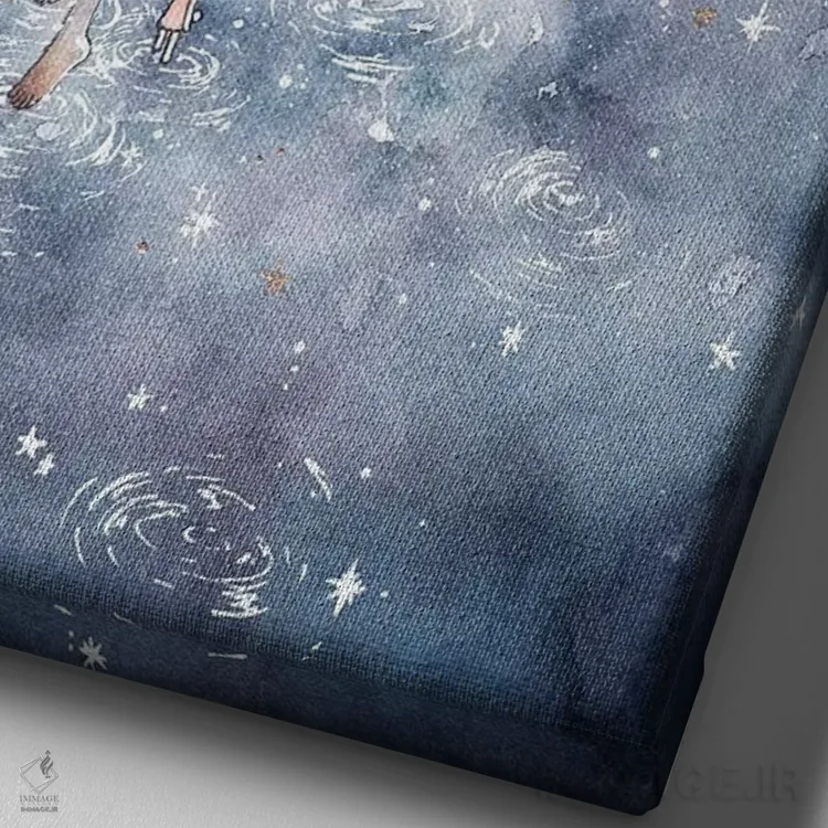 تابلو دکوراتیو دنبالم بیا به سوی ستارگان اثر چریوکی - نمای نزدیک بافت بوم