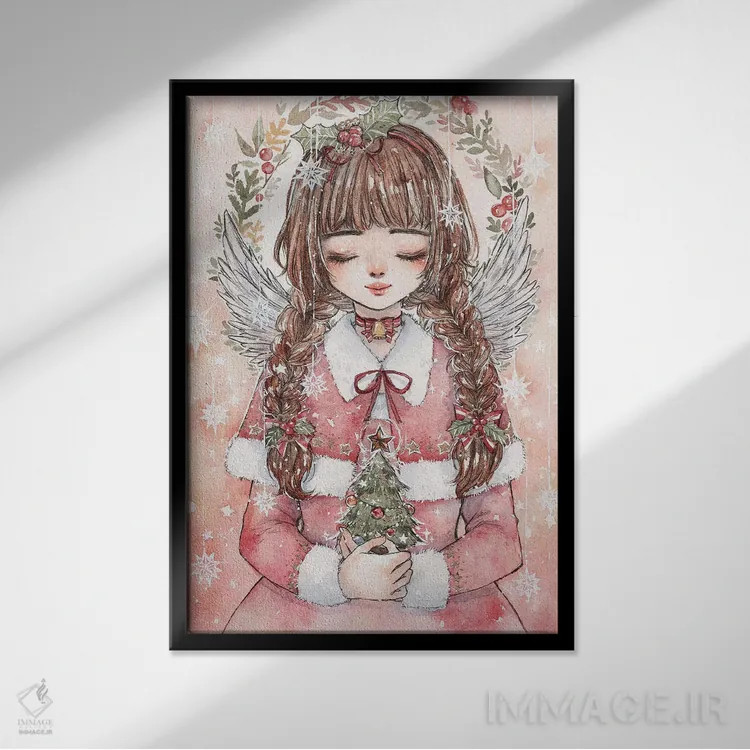 تابلو دکوراتیو کریسمس اثر چریوکی - نمای قابدار مشکی