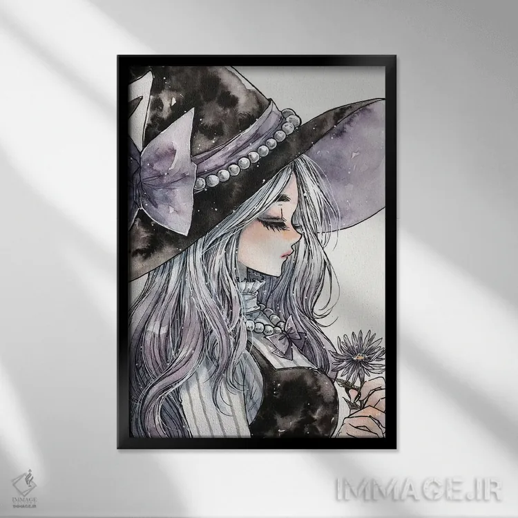 تابلو دکوراتیو جادوگر اسطوخودوس اثر چریوکی - نمای قابدار مشکی