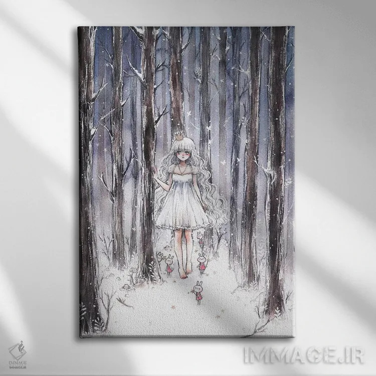 تابلو دکوراتیو شب برفی اثر چریوکی - نمای روبهرو روی دیوار