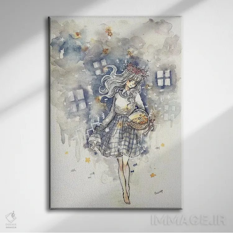 تابلو دکوراتیو جمع آورنده ستاره ها اثر چریوکی - نمای روبهرو روی دیوار