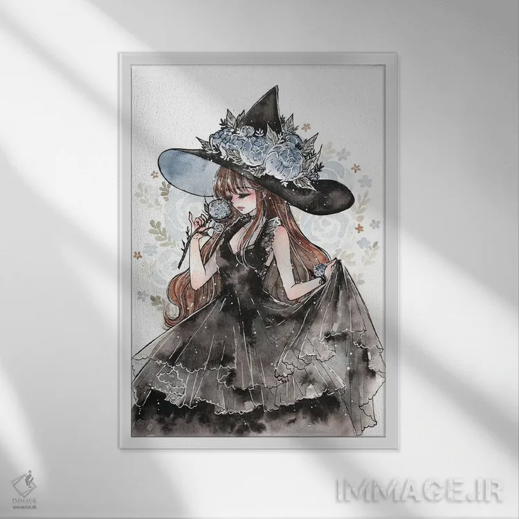 تابلو دکوراتیو جادوگر گل صدتومانی اثر چریوکی - نمای قابدار سفید