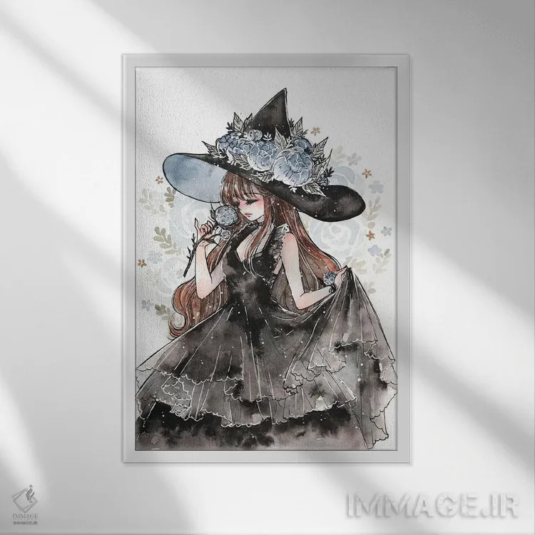 تابلو دکوراتیو جادوگر گل صدتومانی اثر چریوکی - نمای قابدار سفید