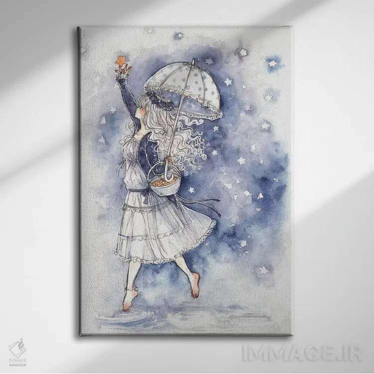 تابلو دکوراتیو بگیر یک ستاره در حال سقوط اثر چریوکی - نمای روبهرو روی دیوار
