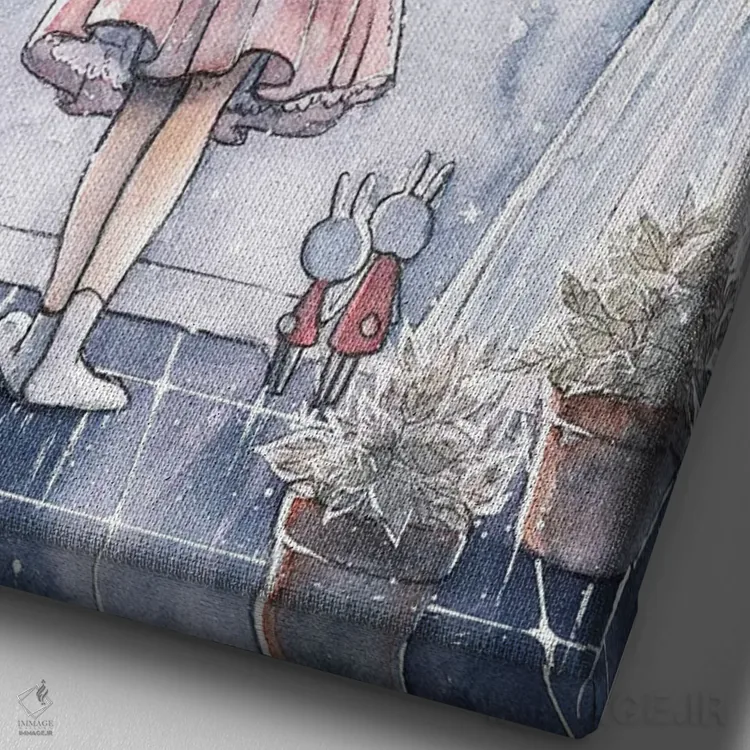 تابلو دکوراتیو آرزو کن بر یک ستاره اثر چریوکی - نمای نزدیک بافت بوم