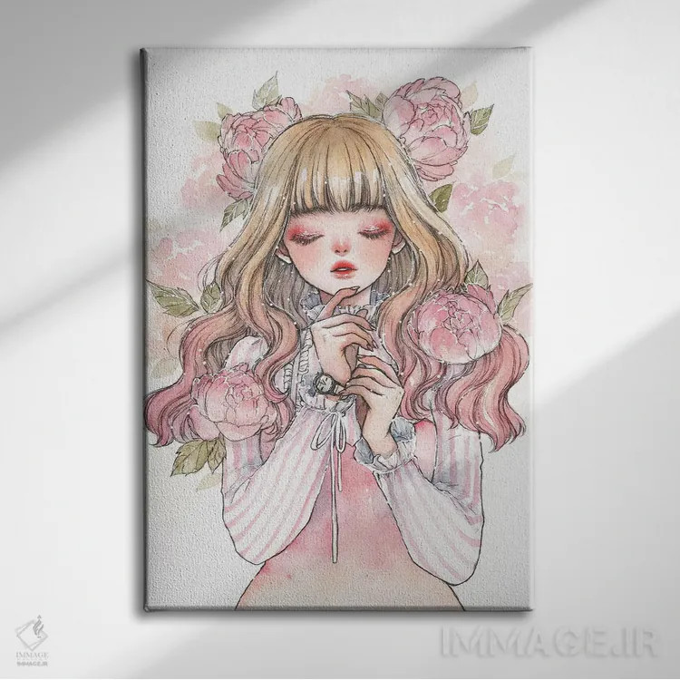 تابلو دکوراتیو سرخی گونه اثر چریوکی - نمای روبهرو روی دیوار