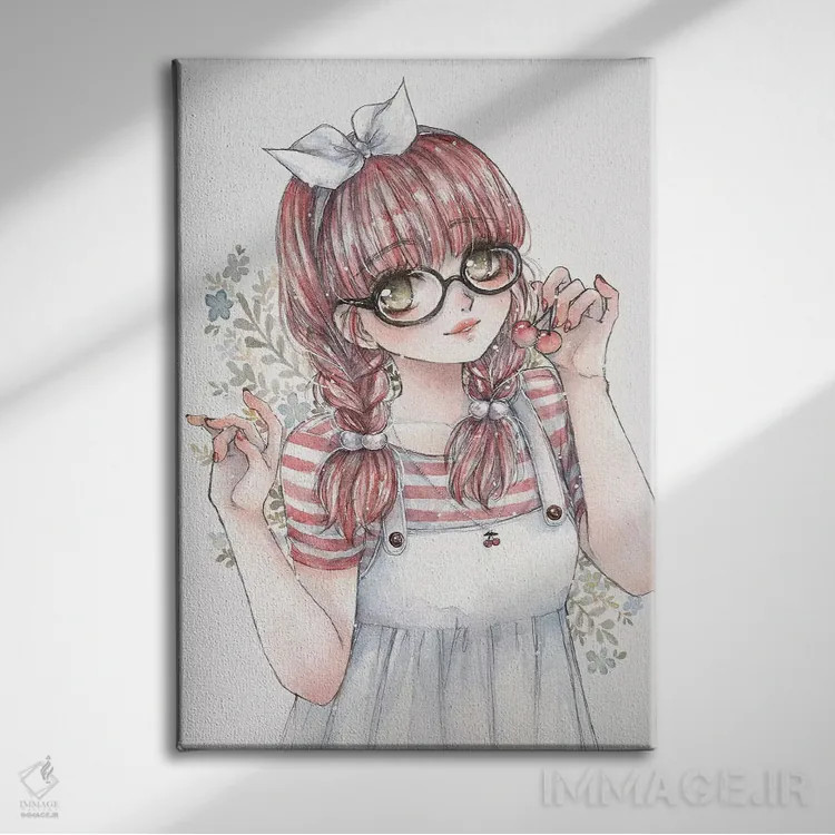 تابلو دکوراتیو گیلاس اثر چریوکی - نمای روبهرو روی دیوار