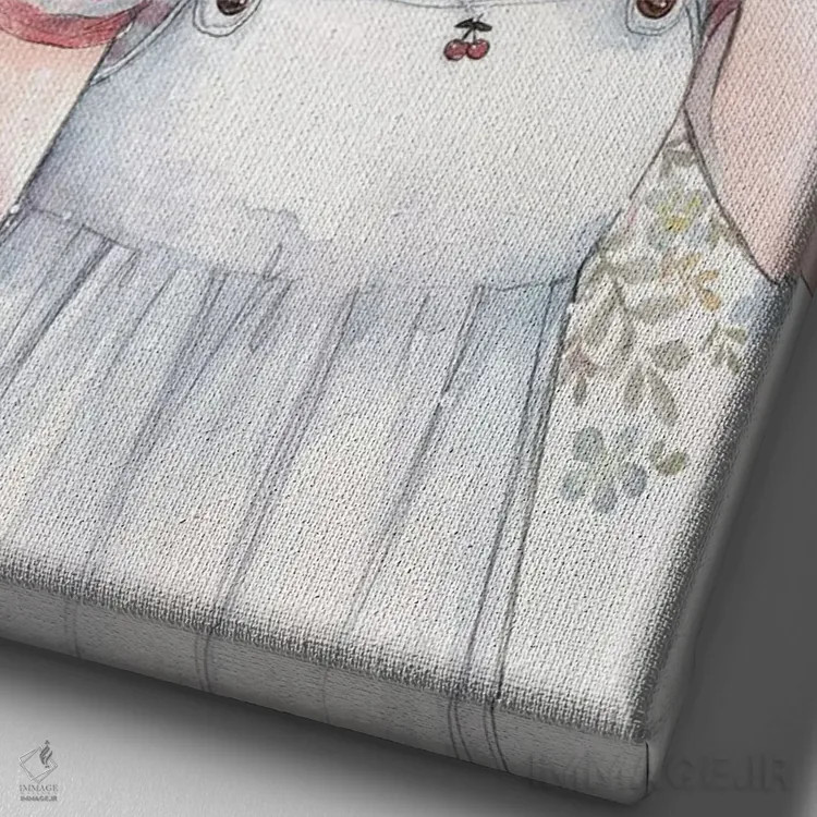 تابلو دکوراتیو گیلاس اثر چریوکی - نمای نزدیک بافت بوم