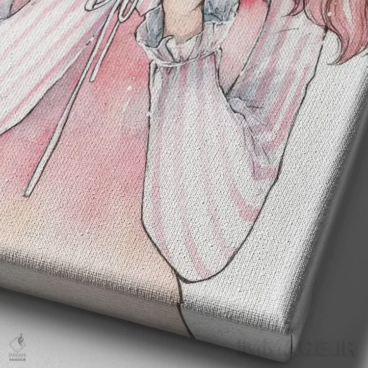 تابلو دکوراتیو سرخی گونه اثر چریوکی - نمای نزدیک بافت بوم