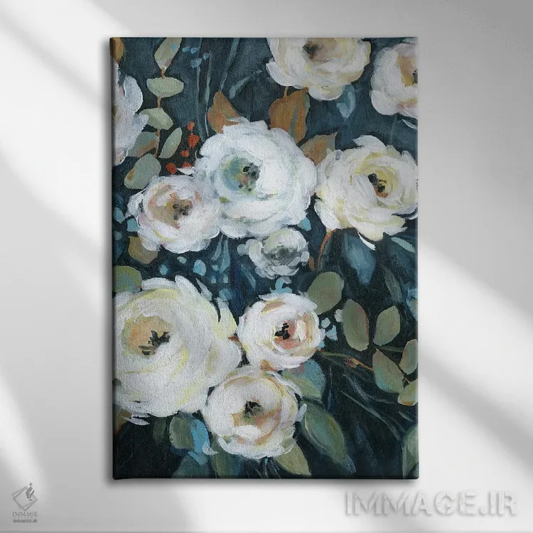 تابلو مدرن "باغ زیر نور ماه سه" اثر کارول رابینسون - نمای روبهرو روی دیوار