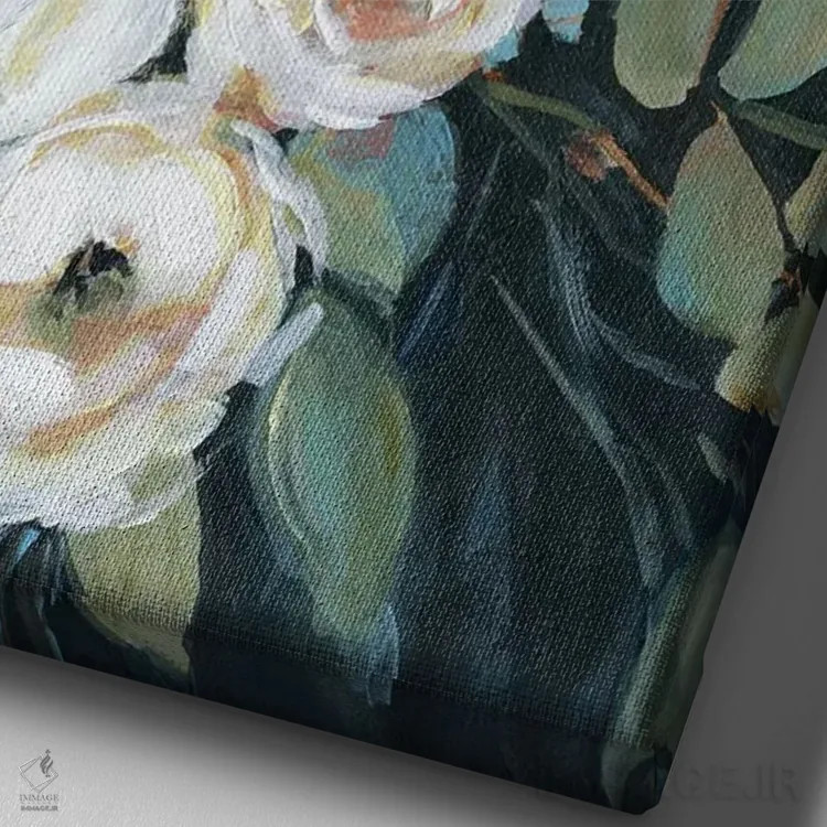 تابلو مدرن "باغ زیر نور ماه سه" اثر کارول رابینسون - نمای نزدیک بافت بوم