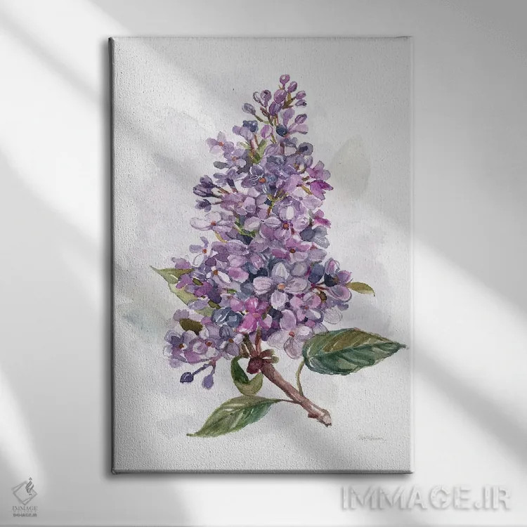 تابلو دکوراتیو غرق در بنفشه I اثر کارول رابینسون - نمای روبهرو روی دیوار