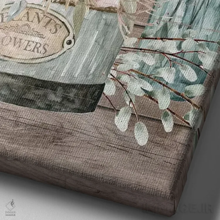 تابلو دکوراتیو "خانه، خانه عزیز" اثر کارول رابینسون - نمای نزدیک بافت بوم
