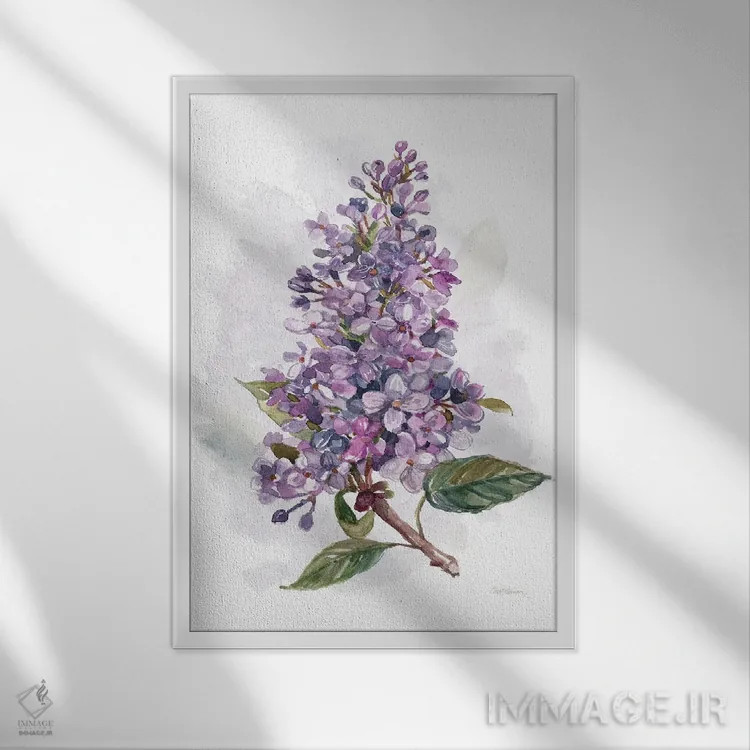 تابلو دکوراتیو غرق در بنفشه I اثر کارول رابینسون - نمای قابدار سفید