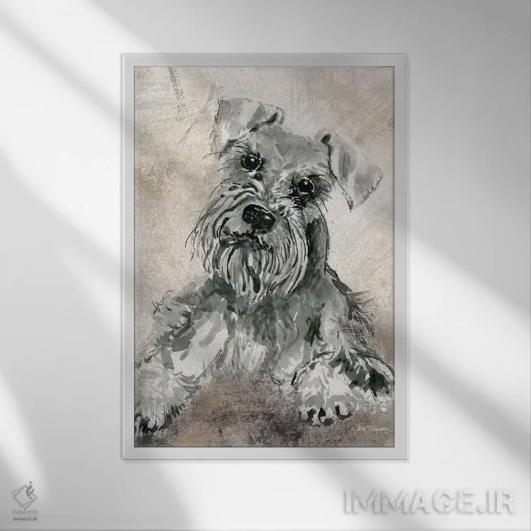 تابلو دکوراتیو شنوزر اثر کارول رابینسون - نمای قابدار سفید