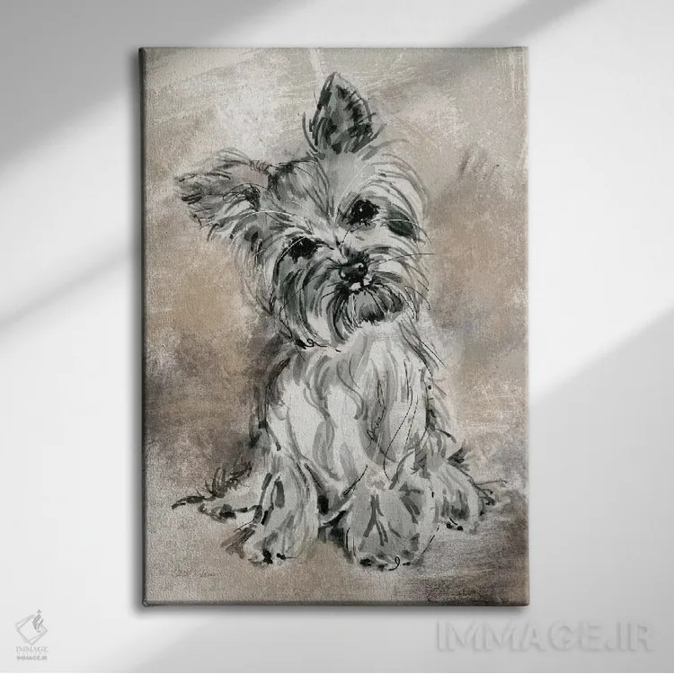 تابلو دکوراتیو یورکشایر تریر اثر کارول رابینسون - نمای روبهرو روی دیوار