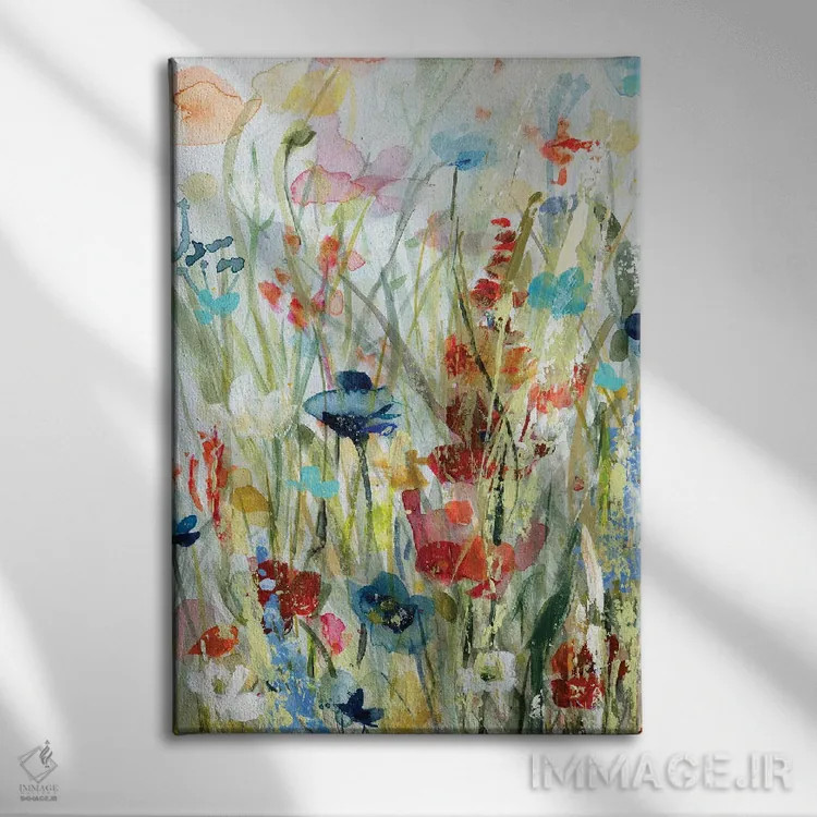 تابلو انتزاعی ضربه پررنگ طبیعت اثر کارول رابینسون - نمای روبهرو روی دیوار