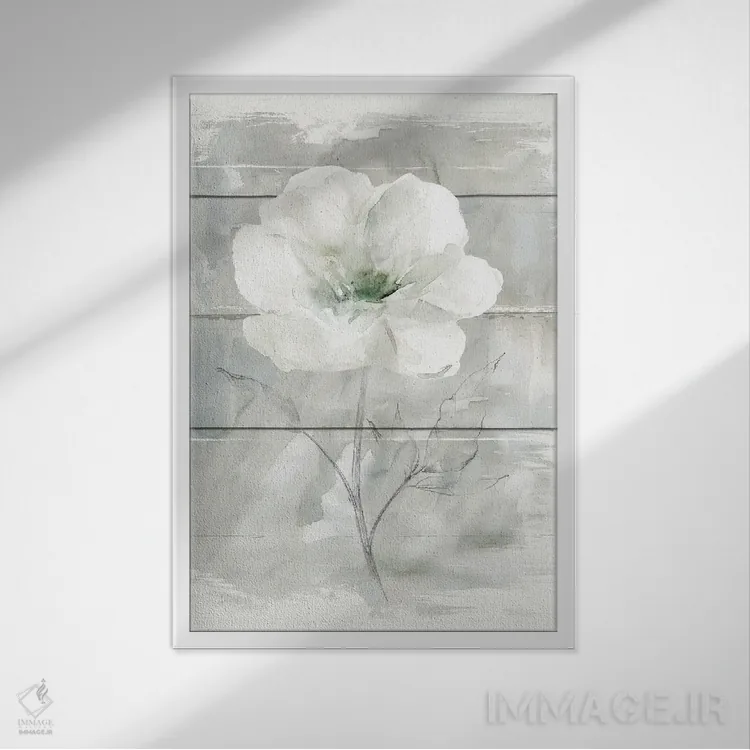 تابلو مینیمال رز روستایی I اثر کارول رابینسون - نمای قابدار سفید