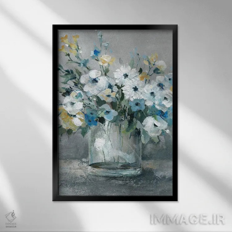 تابلو دکوراتیو شیرین ترین شکوفه ها اثر کارول رابینسون - نمای قابدار مشکی