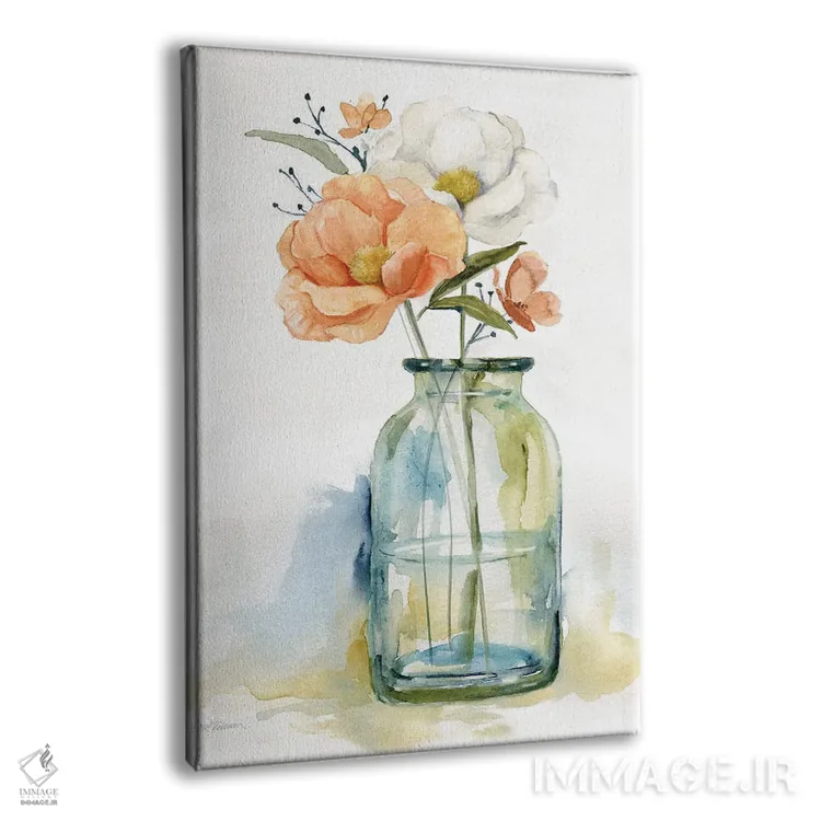 تابلو انتزاعی شکوفه های ساده II اثر کارول رابینسون - نمای پرسپکتیو محصول