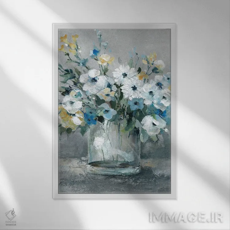 تابلو دکوراتیو شیرین ترین شکوفه ها اثر کارول رابینسون - نمای قابدار سفید