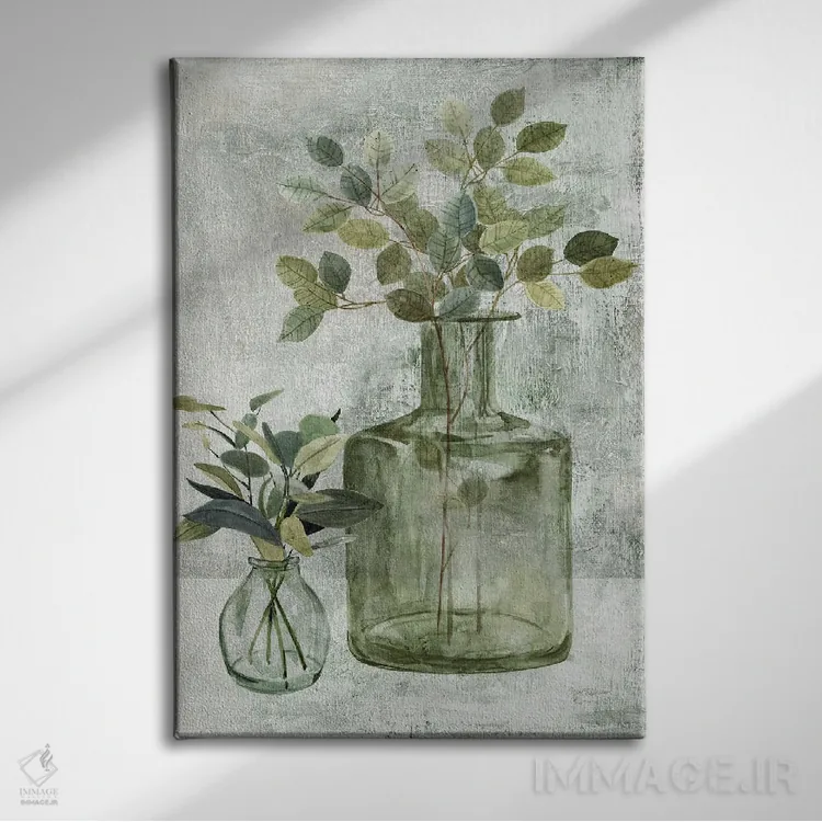 تابلو انتزاعی سبز ساده II اثر کارول رابینسون - نمای روبهرو روی دیوار