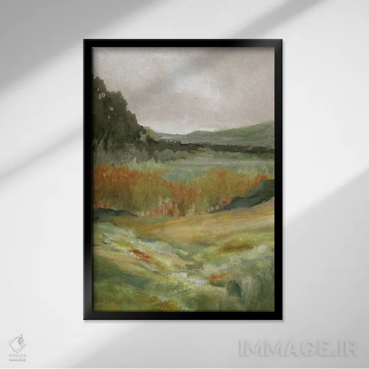 تابلو انتزاعی گستره بعدازظهر اثر کارول رابینسون - نمای قابدار مشکی