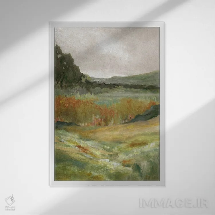 تابلو انتزاعی گستره بعدازظهر اثر کارول رابینسون - نمای قابدار سفید