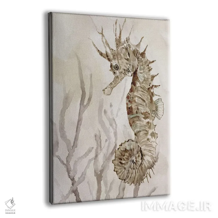 تابلو دکوراتیو اسب دریایی خنثی II اثر کارول رابینسون - نمای پرسپکتیو محصول