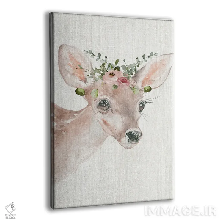 تابلو مدرن بچه گوزن شیک پوش اثر کارول رابینسون - نمای پرسپکتیو محصول