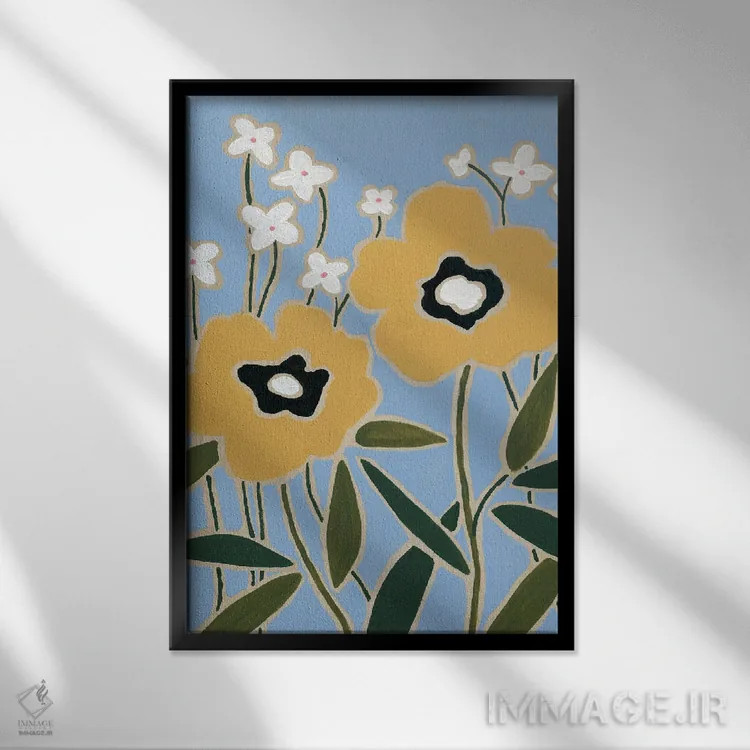 تابلو مدرن گل چوبی II اثر کارول رابینسون - نمای قابدار مشکی