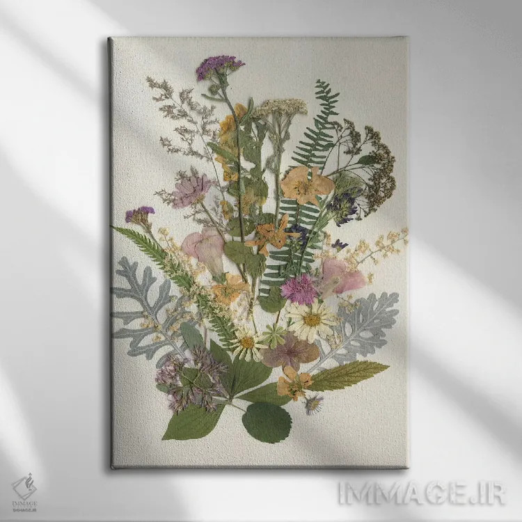 تابلو دکوراتیو دسته گل ارگانیک I اثر کارول رابینسون - نمای روبهرو روی دیوار
