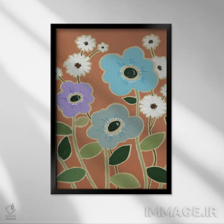 تابلو دکوراتیو گل چوبی IV اثر کارول رابینسون - نمای قابدار مشکی