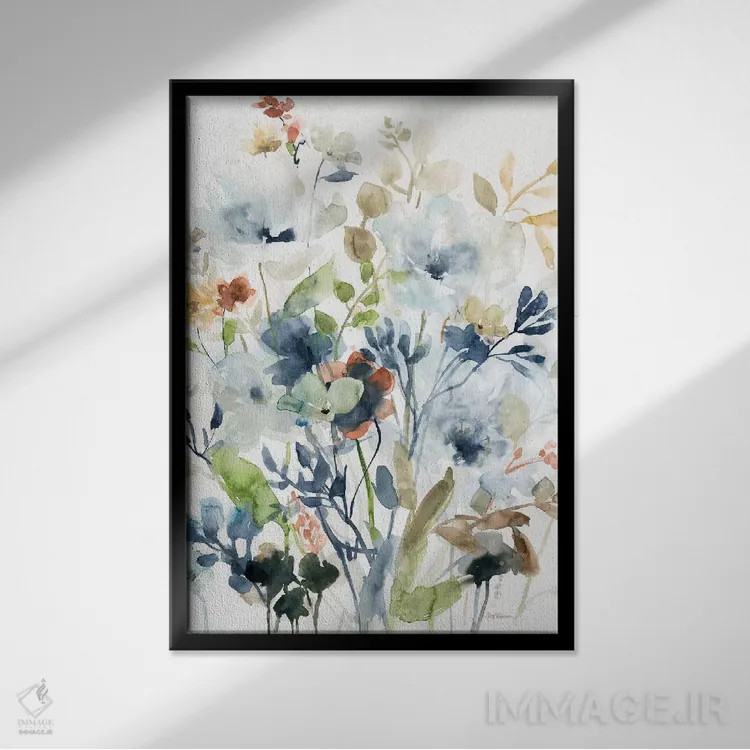 تابلو انتزاعی ترکیب بهاری هلند I اثر کارول رابینسون - نمای قابدار مشکی
