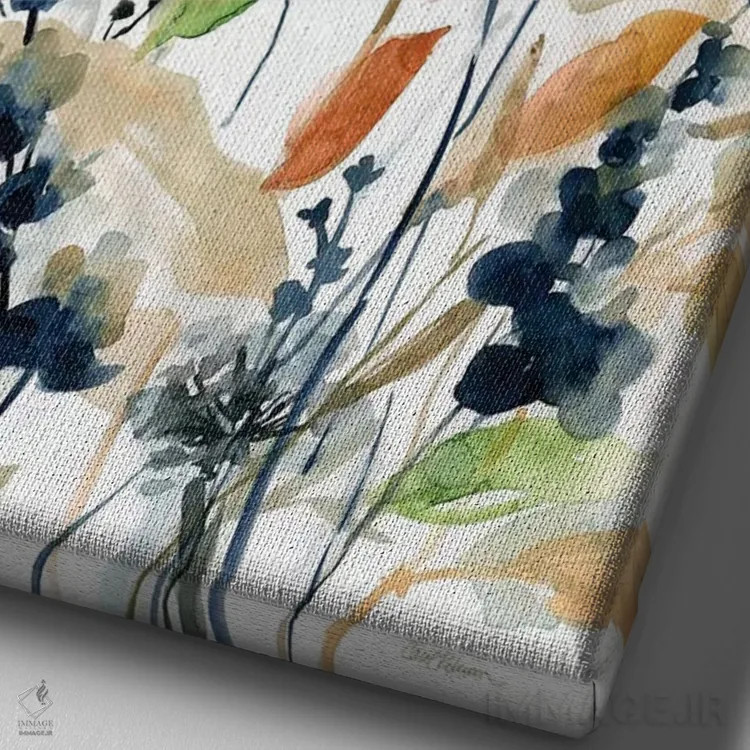 تابلو انتزاعی ترکیب بهاری هلند II اثر کارول رابینسون - نمای نزدیک بافت بوم