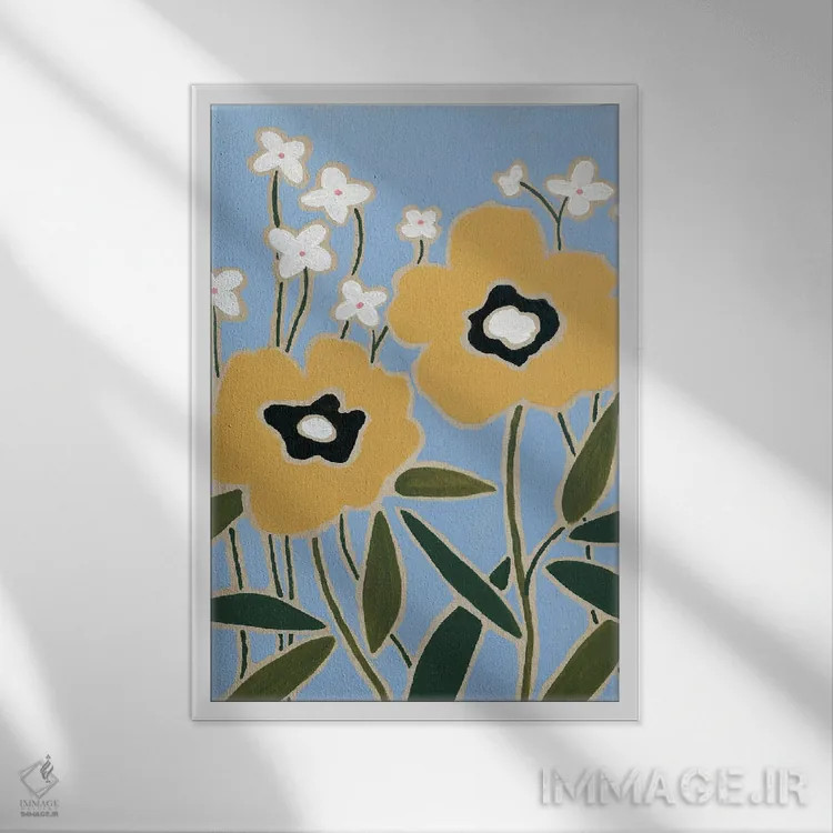 تابلو مدرن گل چوبی II اثر کارول رابینسون - نمای قابدار سفید