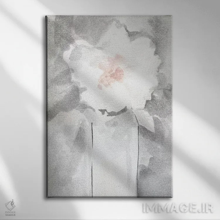 تابلو مدرن سرخی نقره ای شماره ۲ اثر کارول رابینسون - نمای روبهرو روی دیوار