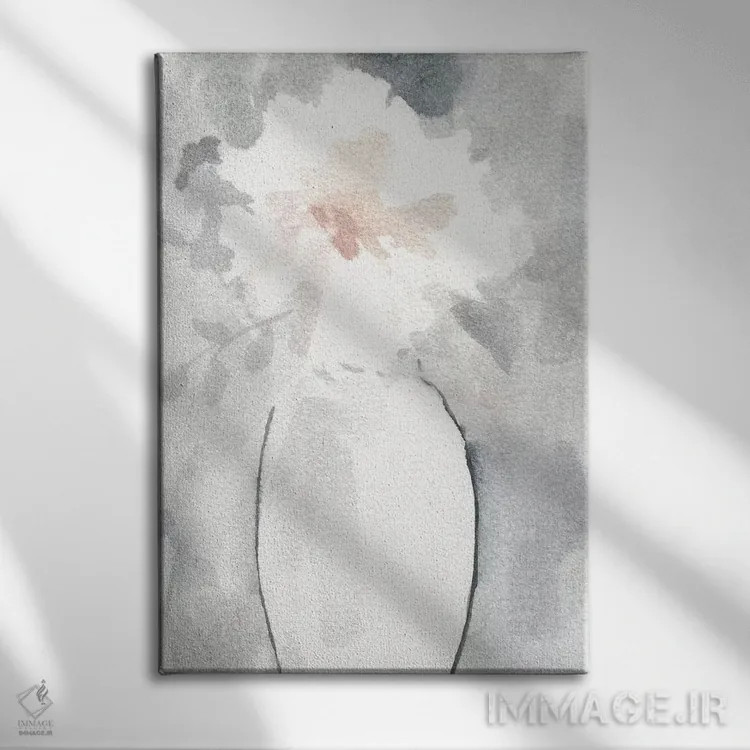 تابلو دکوراتیو سرخی نقره ای شماره ۱ اثر کارول رابینسون - نمای روبهرو روی دیوار