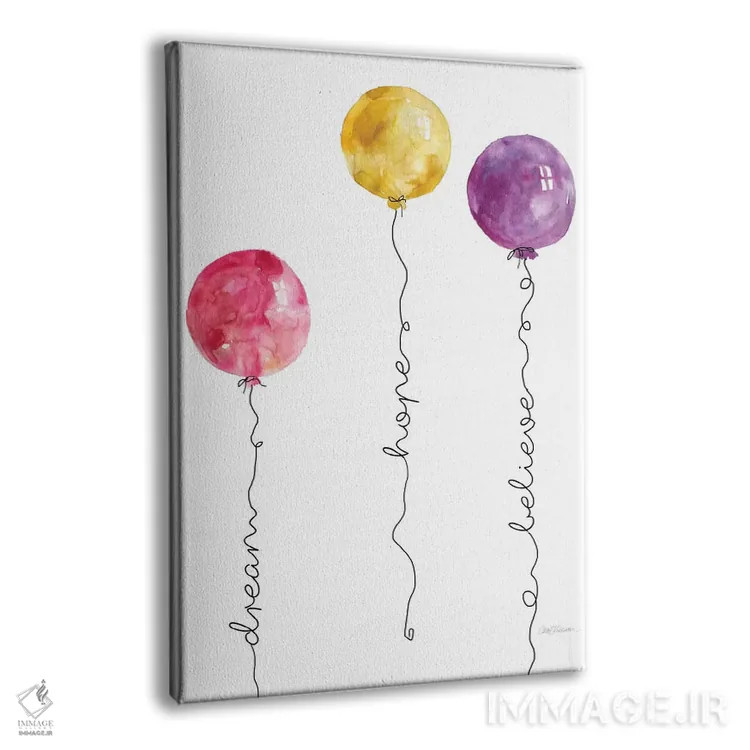 تابلو دکوراتیو اشعار بادکنکی شماره ۱ اثر کارول رابینسون - نمای پرسپکتیو محصول