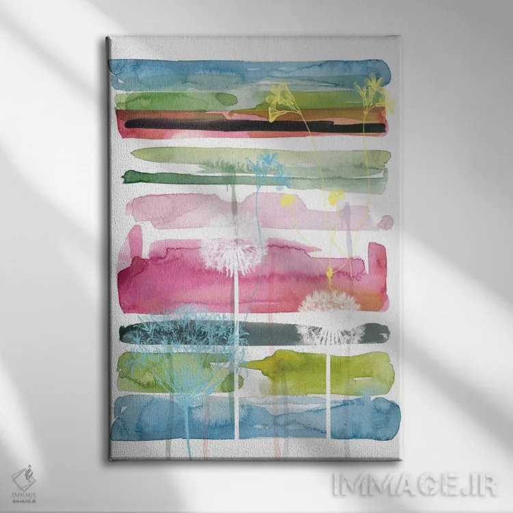 تابلو انتزاعی سایه نمای تابستان باغ اس بری شماره ۲ اثر کارول رابینسون - نمای روبهرو روی دیوار