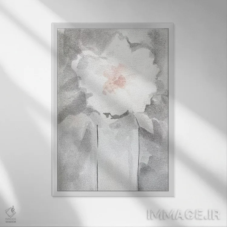تابلو مدرن سرخی نقره ای شماره ۲ اثر کارول رابینسون - نمای قابدار سفید