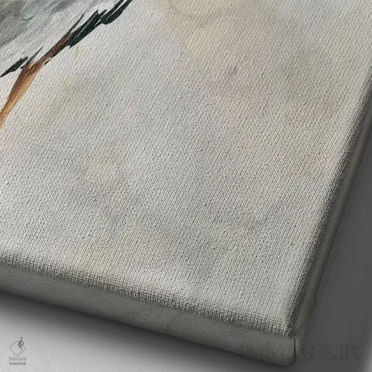 تابلو دکوراتیو درنا در گرگ ومیش شماره ۱ اثر کارول رابینسون - نمای نزدیک بافت بوم