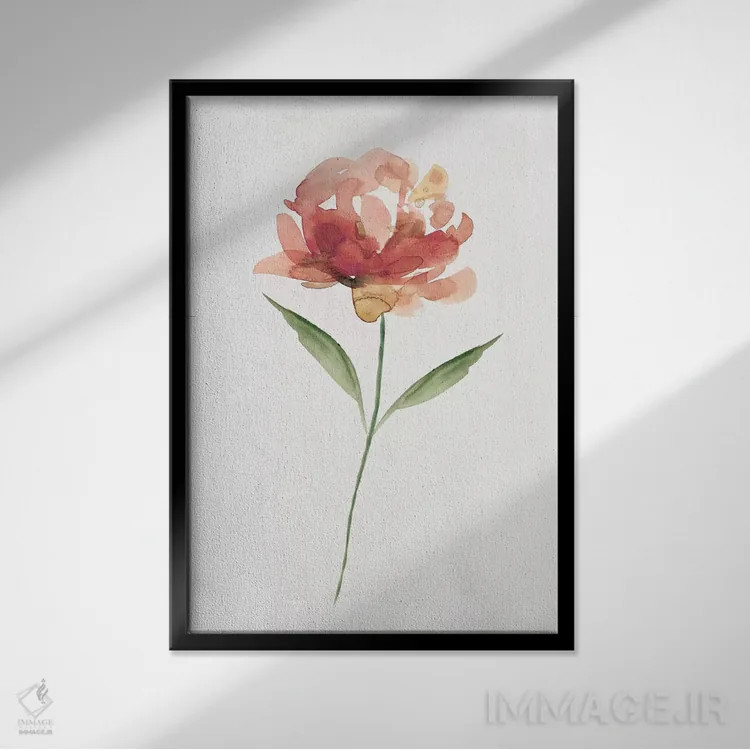 تابلو دکوراتیو شکوفه شاد شماره ۲ اثر کارول رابینسون - نمای قابدار مشکی
