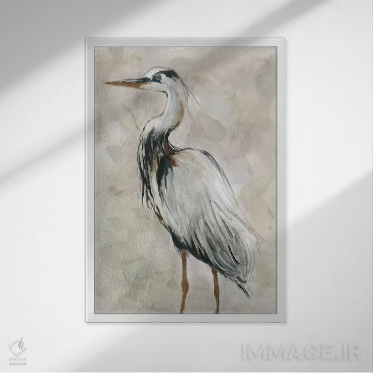 تابلو دکوراتیو درنا در گرگ ومیش شماره ۲ اثر کارول رابینسون - نمای قابدار سفید