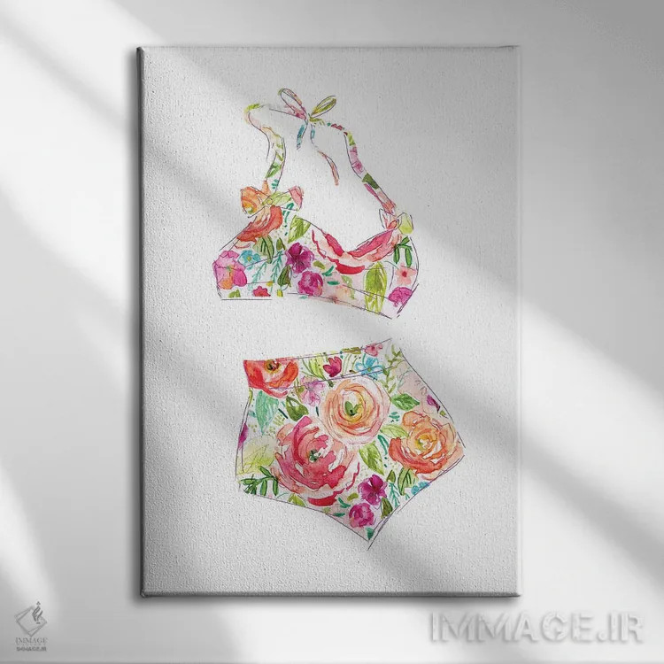 تابلو دکوراتیو مایوی ساحلی گرمسیری شماره ۳ اثر کارول رابینسون - نمای روبهرو روی دیوار