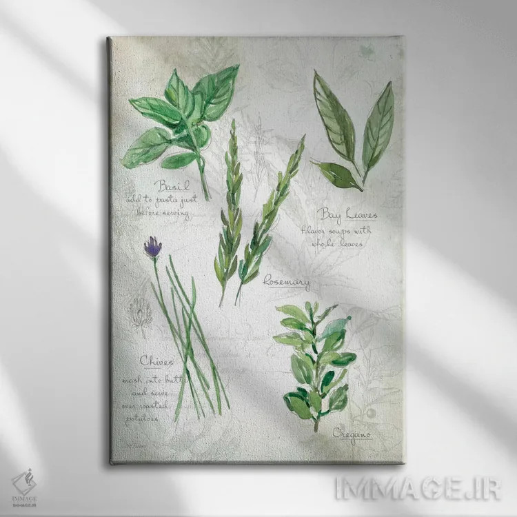 تابلو مدرن سبزیجات تازه شماره ۱ اثر کارول رابینسون - نمای روبهرو روی دیوار